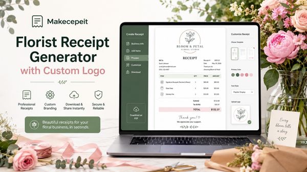 Florist Receipt Generator with Custom Logo