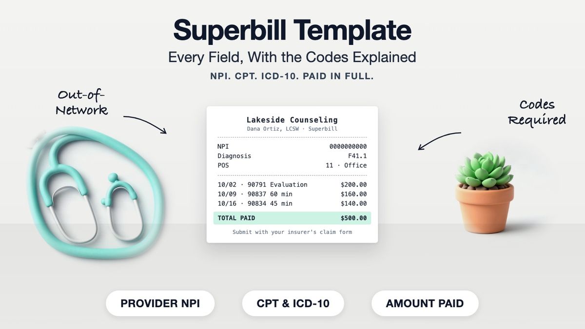 Superbill Template: Every Field, With the Codes Explained
