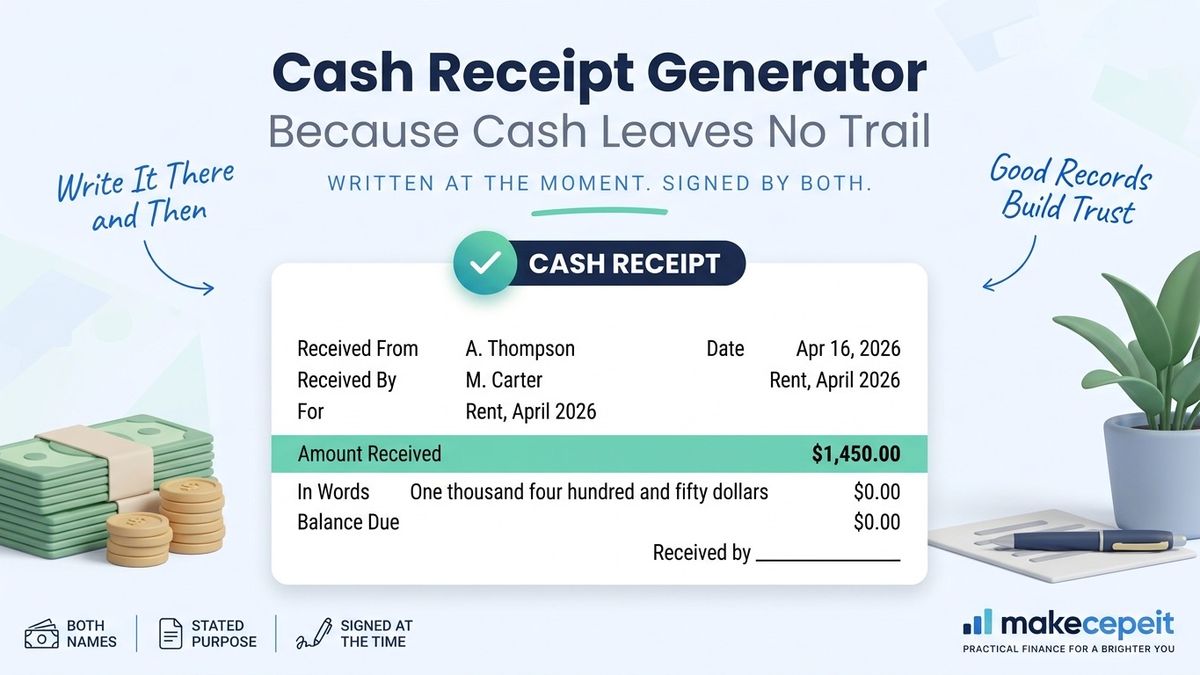 Cash Receipt Generator: How and When to Use