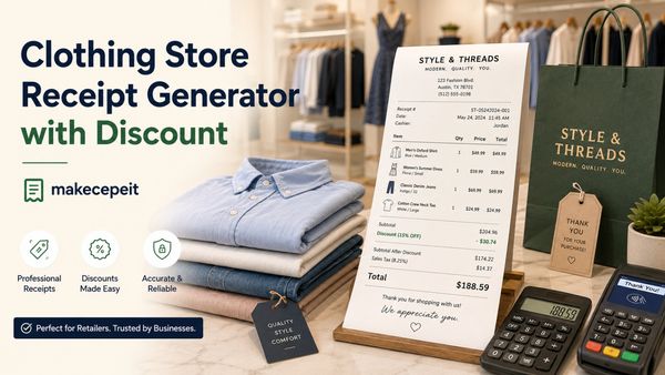 Clothing Store Receipt Generator with Discount