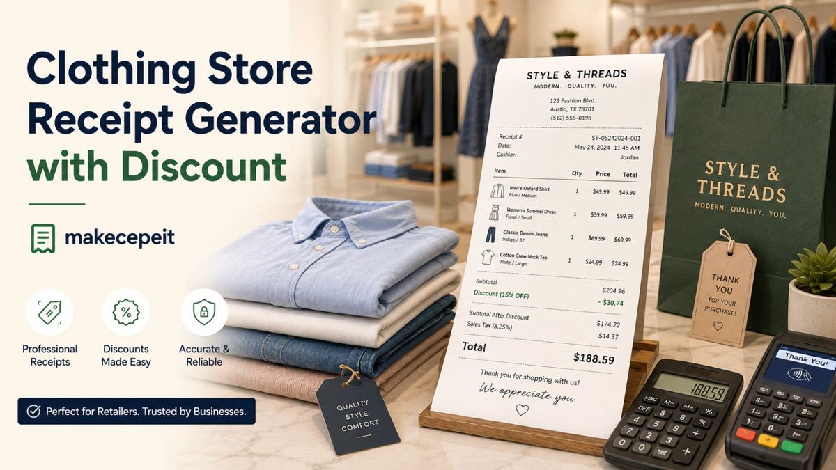 Clothing Store Receipt Generator with Discount