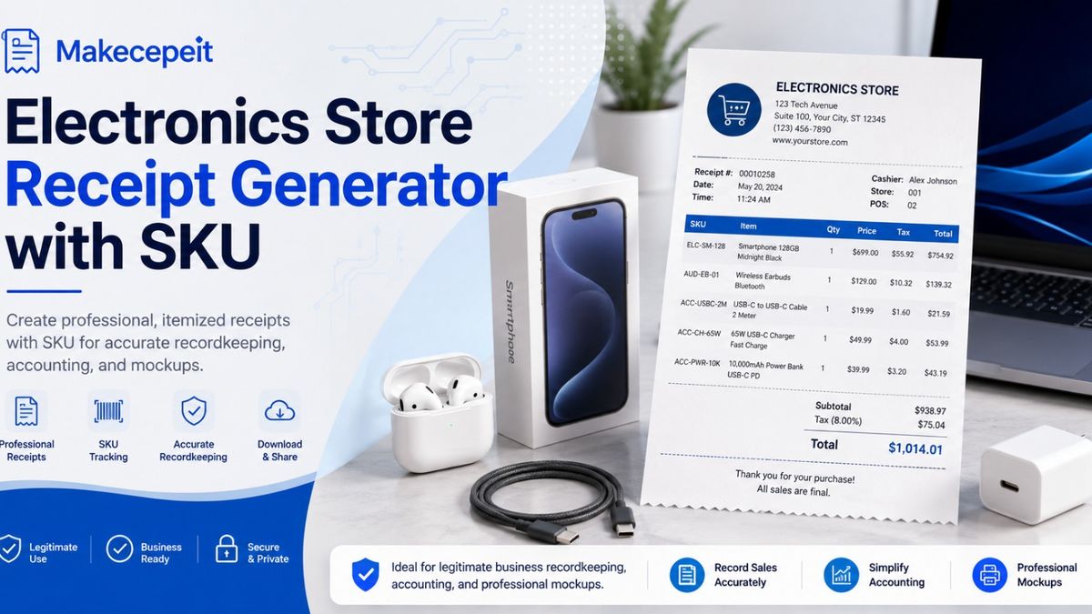 Electronics Store Receipt Generator with SKU
