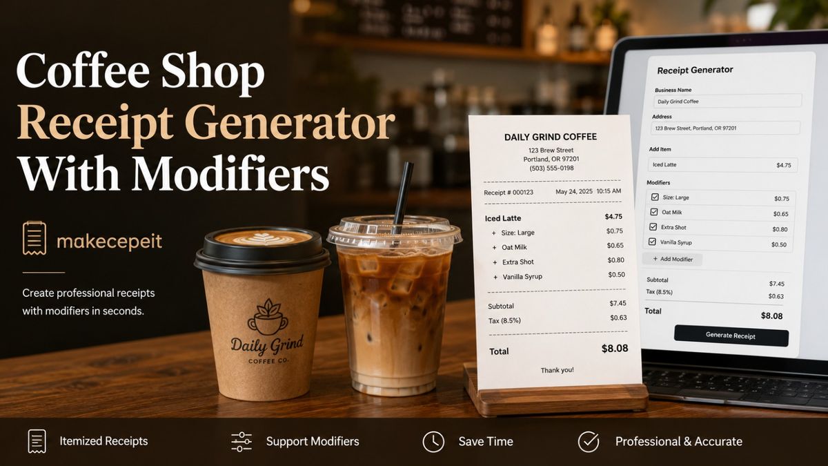 Coffee Shop Receipt Generator With Modifiers