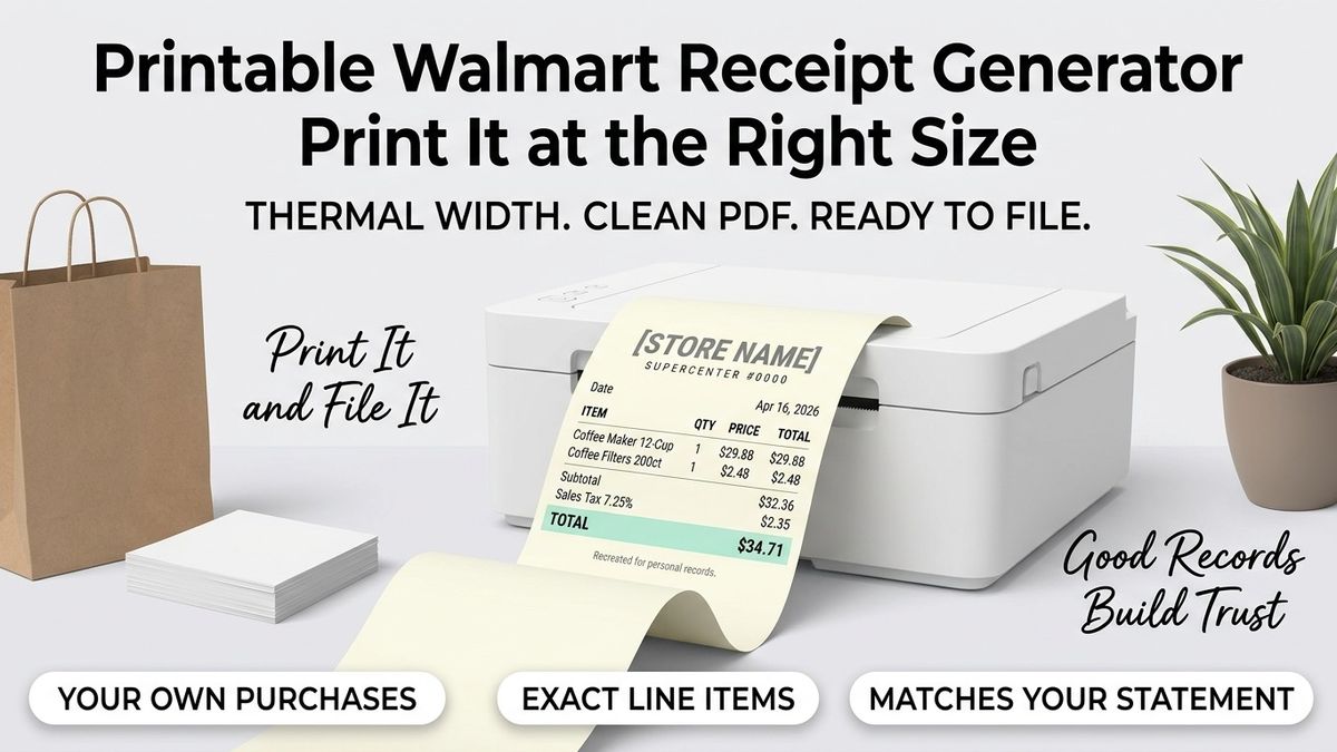 Printable Walmart Receipt Generator Guide