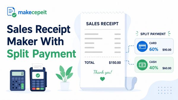 Sales Receipt Maker With Split Payment