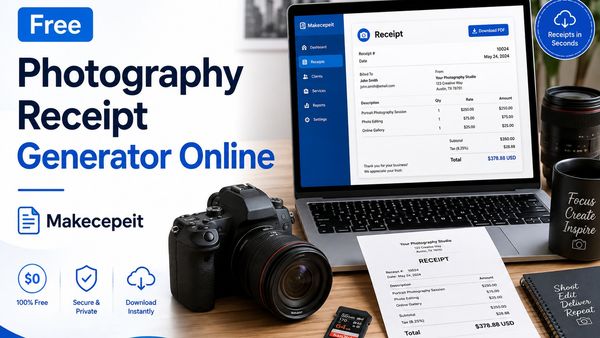 Free Photography Receipt Generator Online