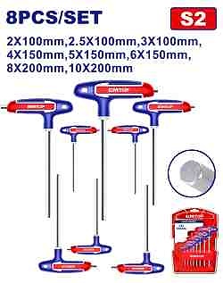 8 Pcs T-handle hex wrench set