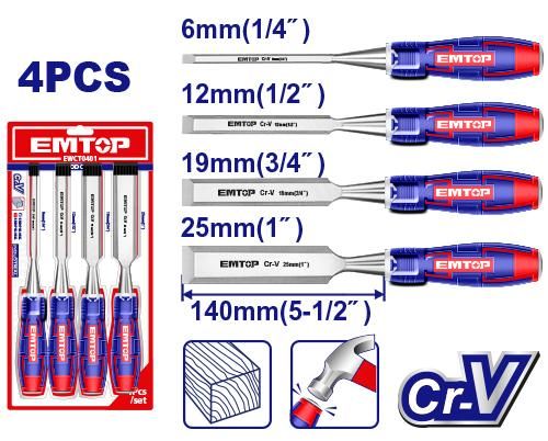 4 Pcs wood chisel set