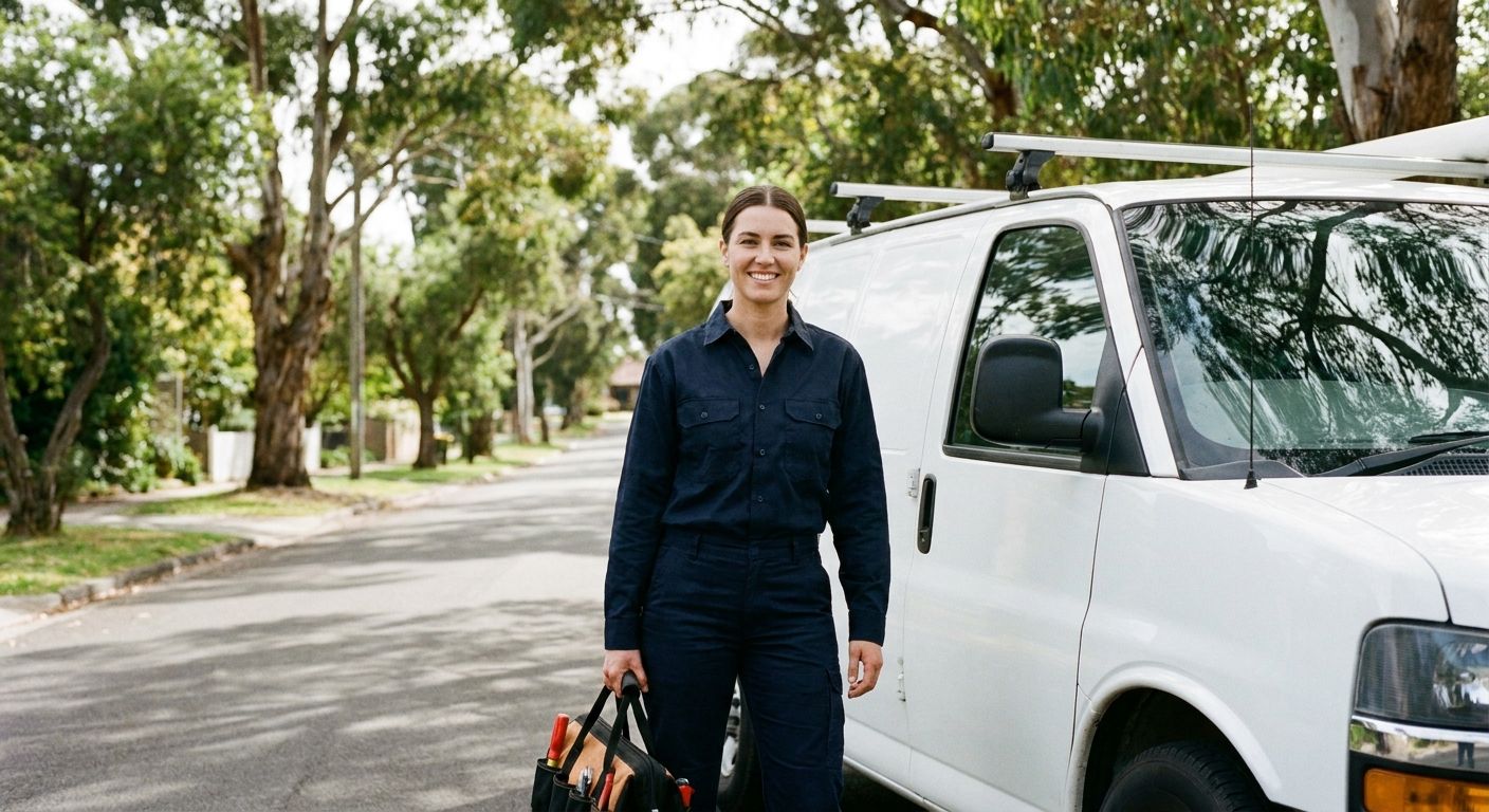 A Coastline technician with the service van