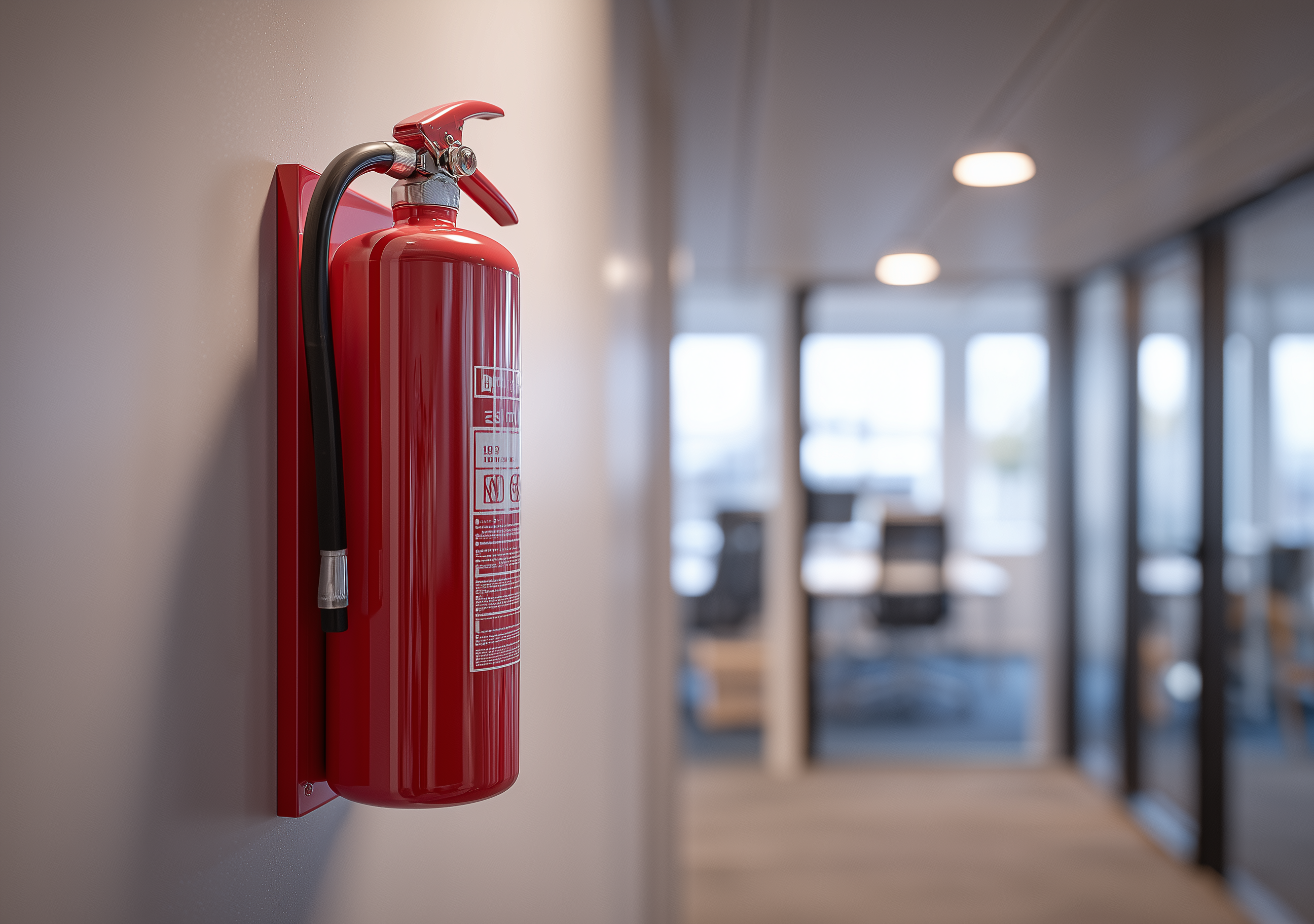 Brannslukker som henger på en vegg