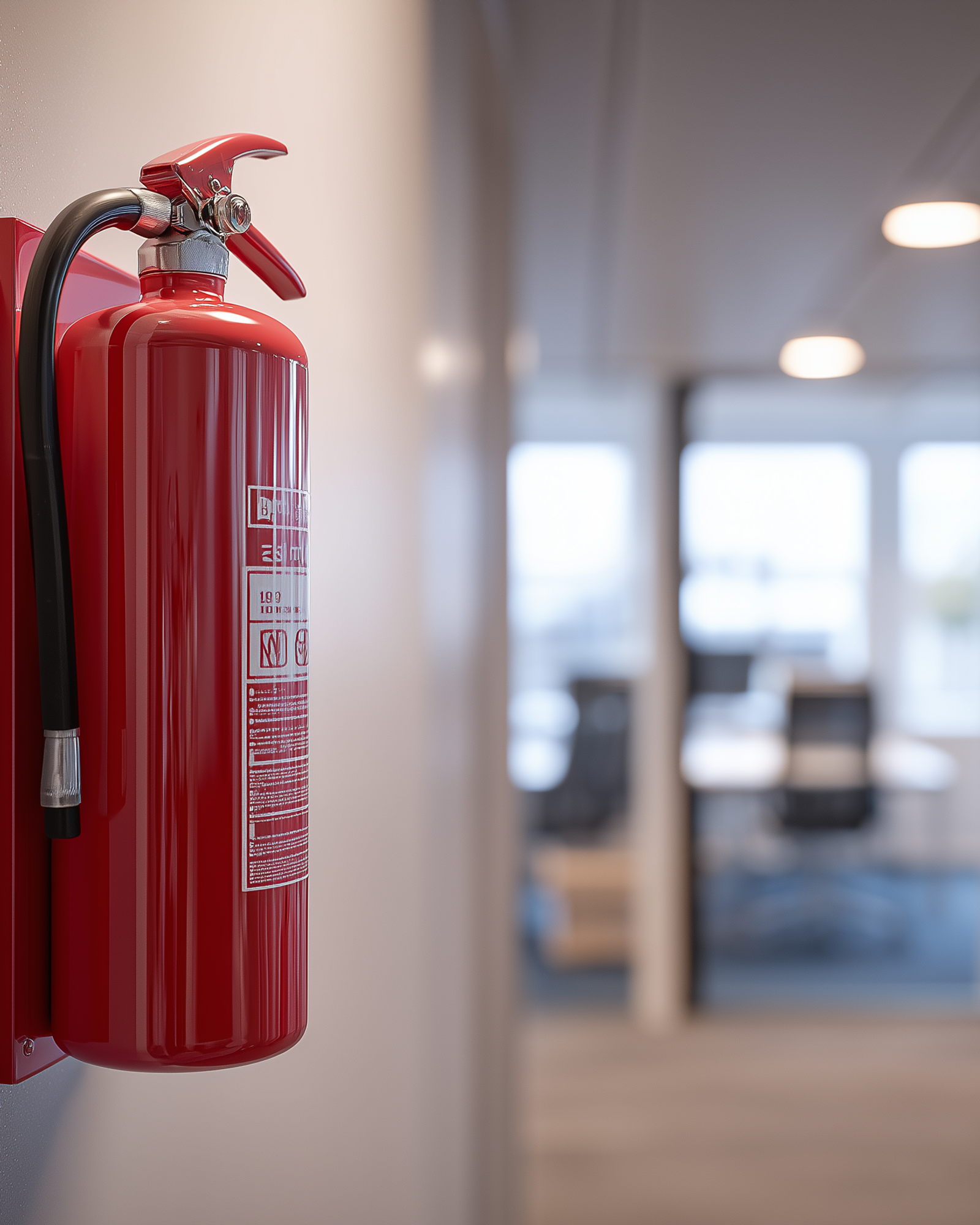 Brannslukker som henger på en vegg