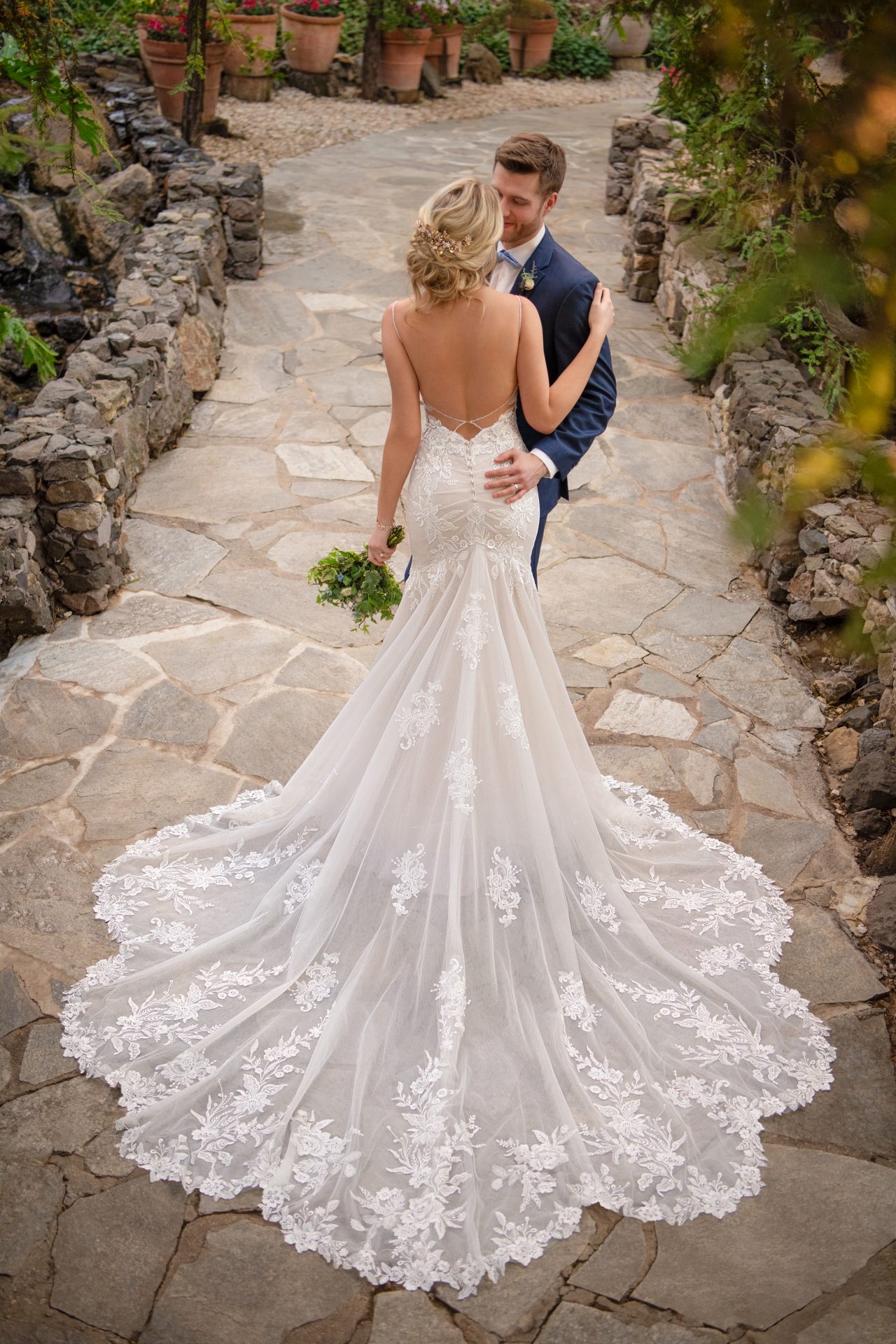 Sexy Backless Mermaid Gown with Plunging Neckline