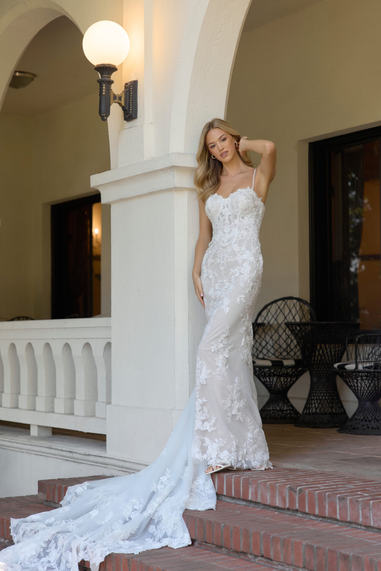 Lace Fit-and-Flare Wedding Dress with Sweetheart Neckline
