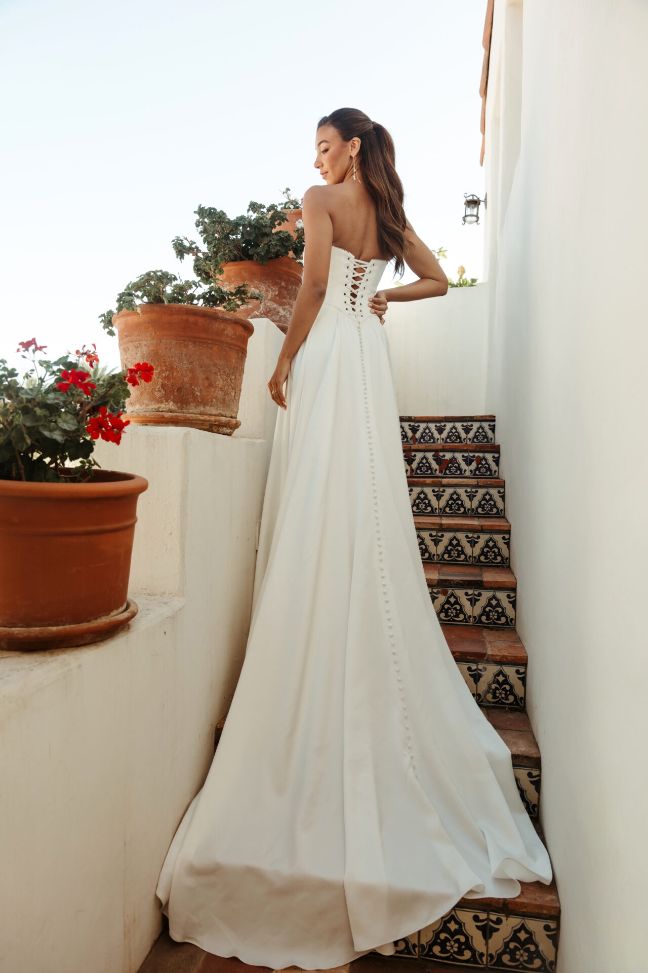 Elegant Satin Ballgown Wedding Dress with Pearl Beading