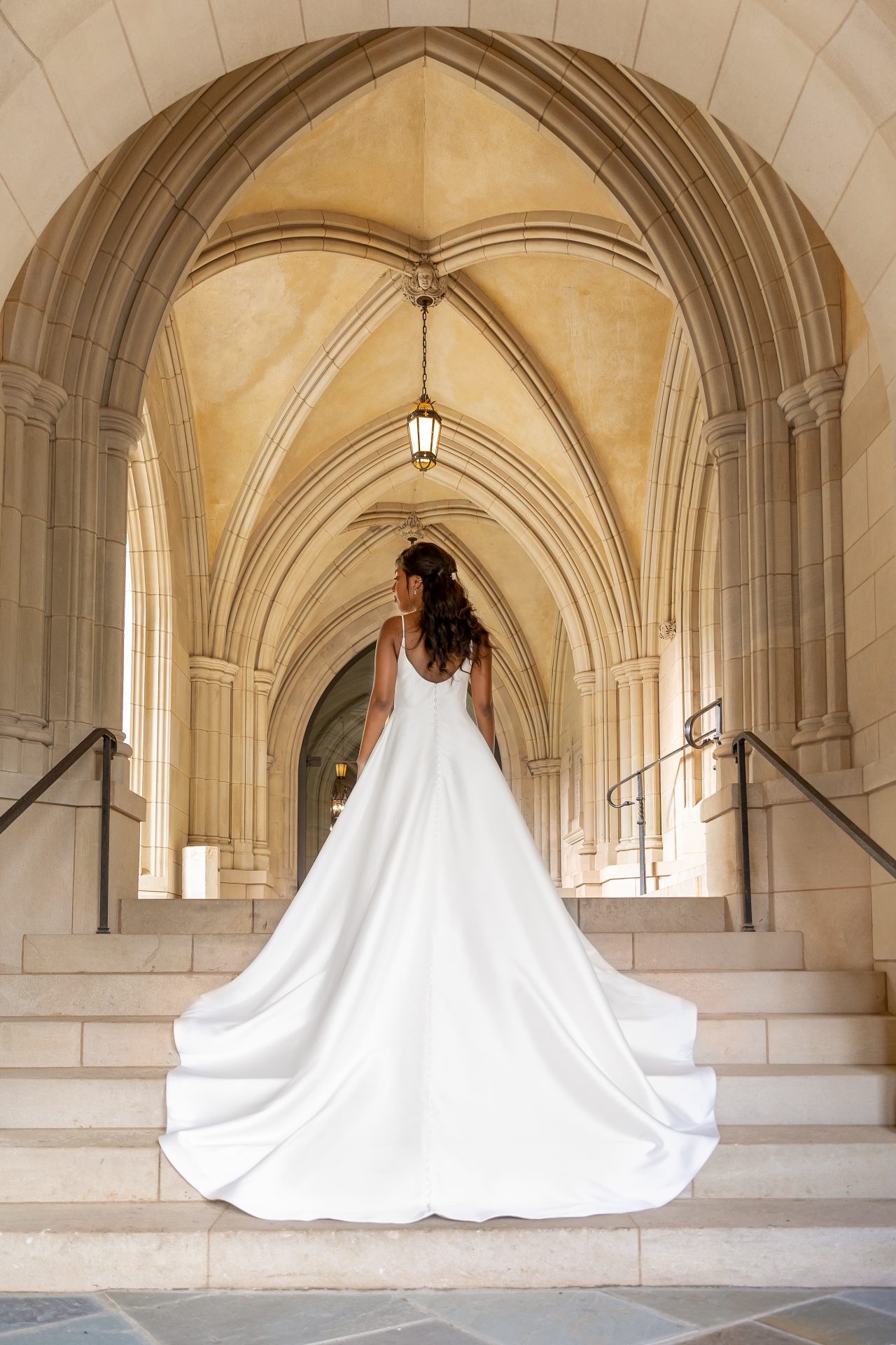 Classic A-Line Wedding Dress with Scoop Neckline and Pockets