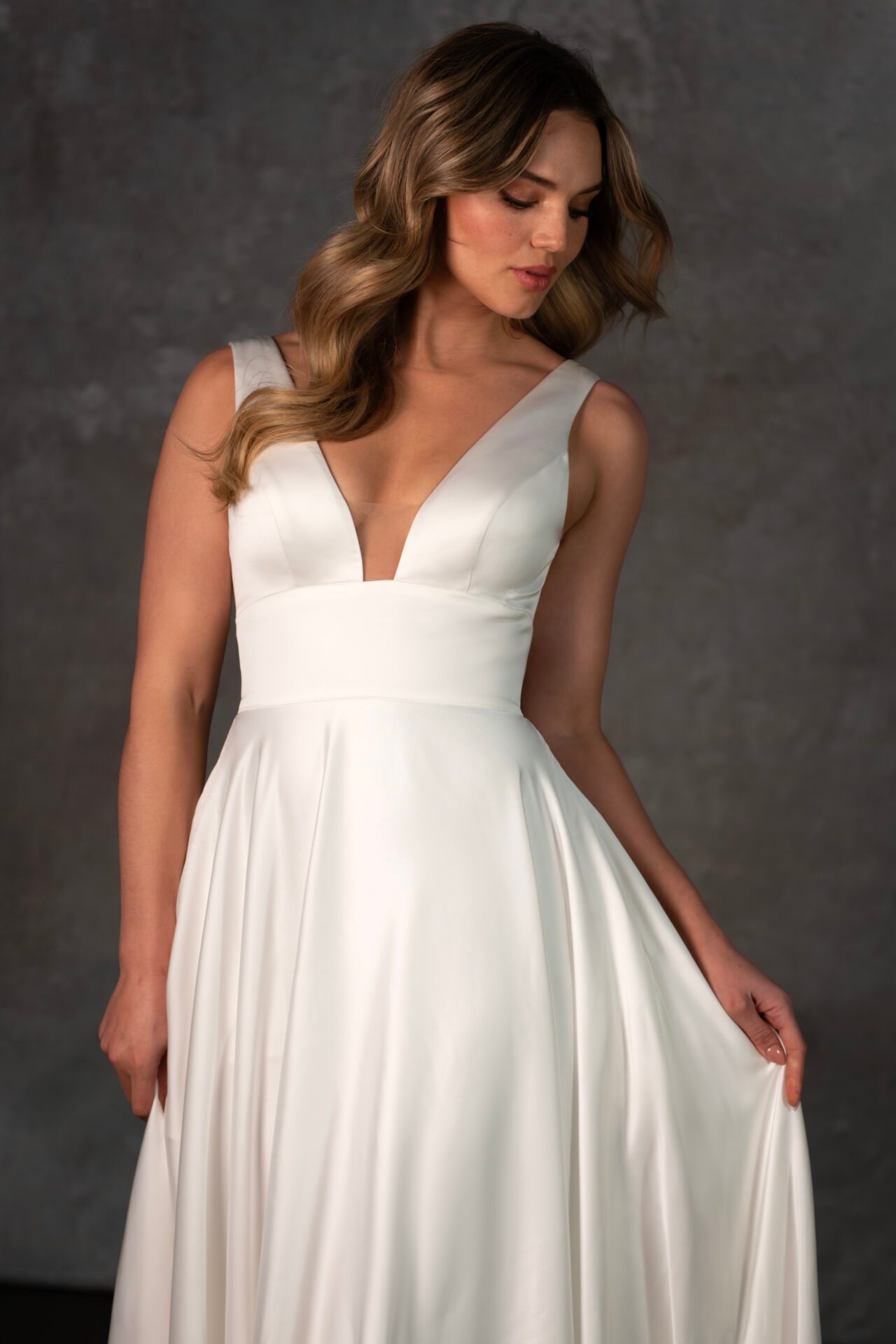 Off-the-Shoulder Wedding Gown with Lace & 3D Floral Appliqués