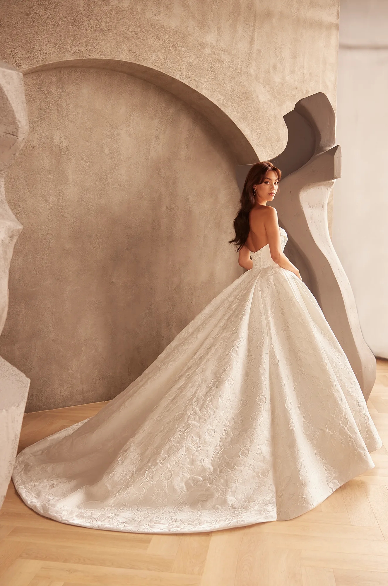 Brocade Ballgown with Corset Bodice and Pockets