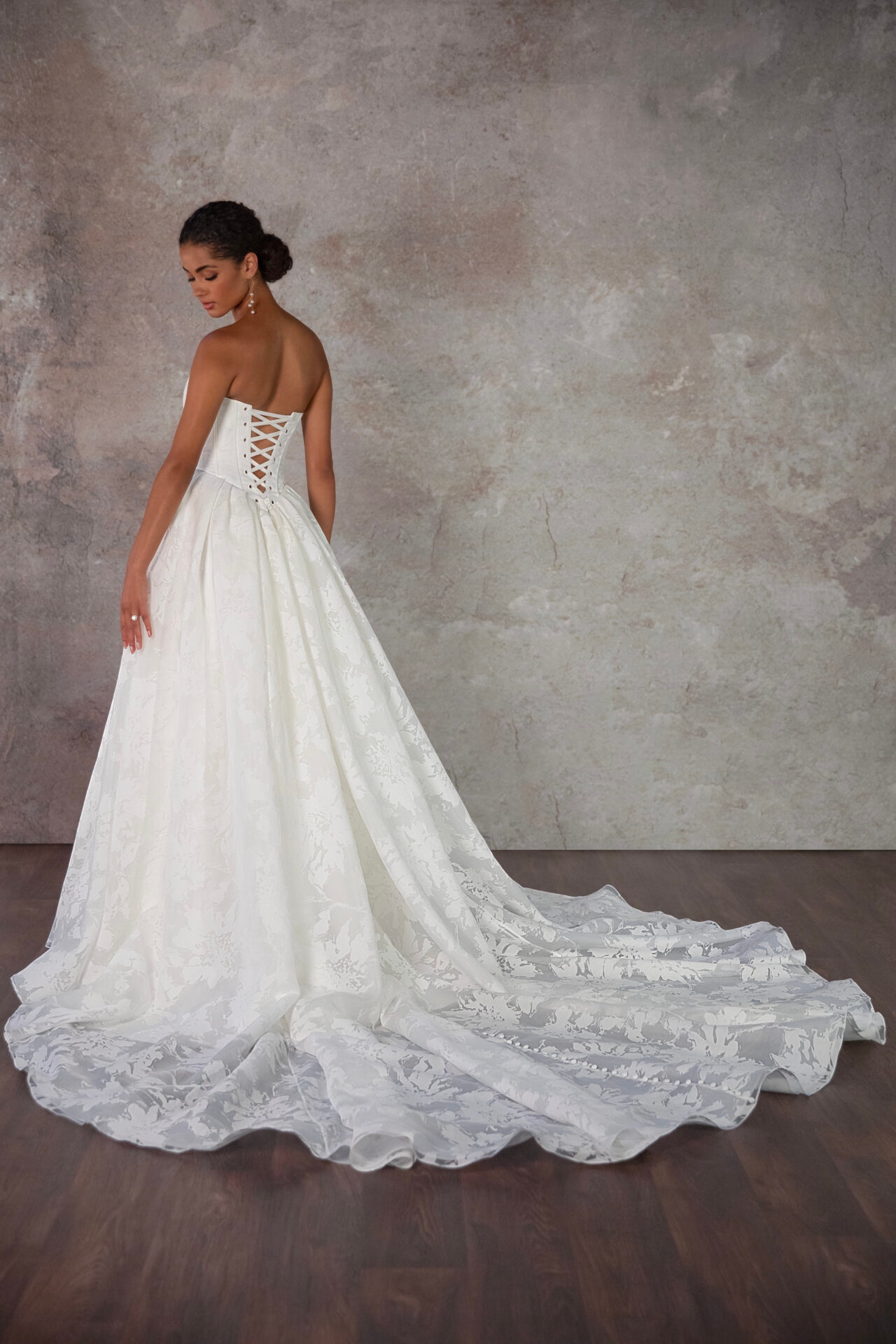 Modern Princess Ballgown Wedding Dress with Lace-Up Back
