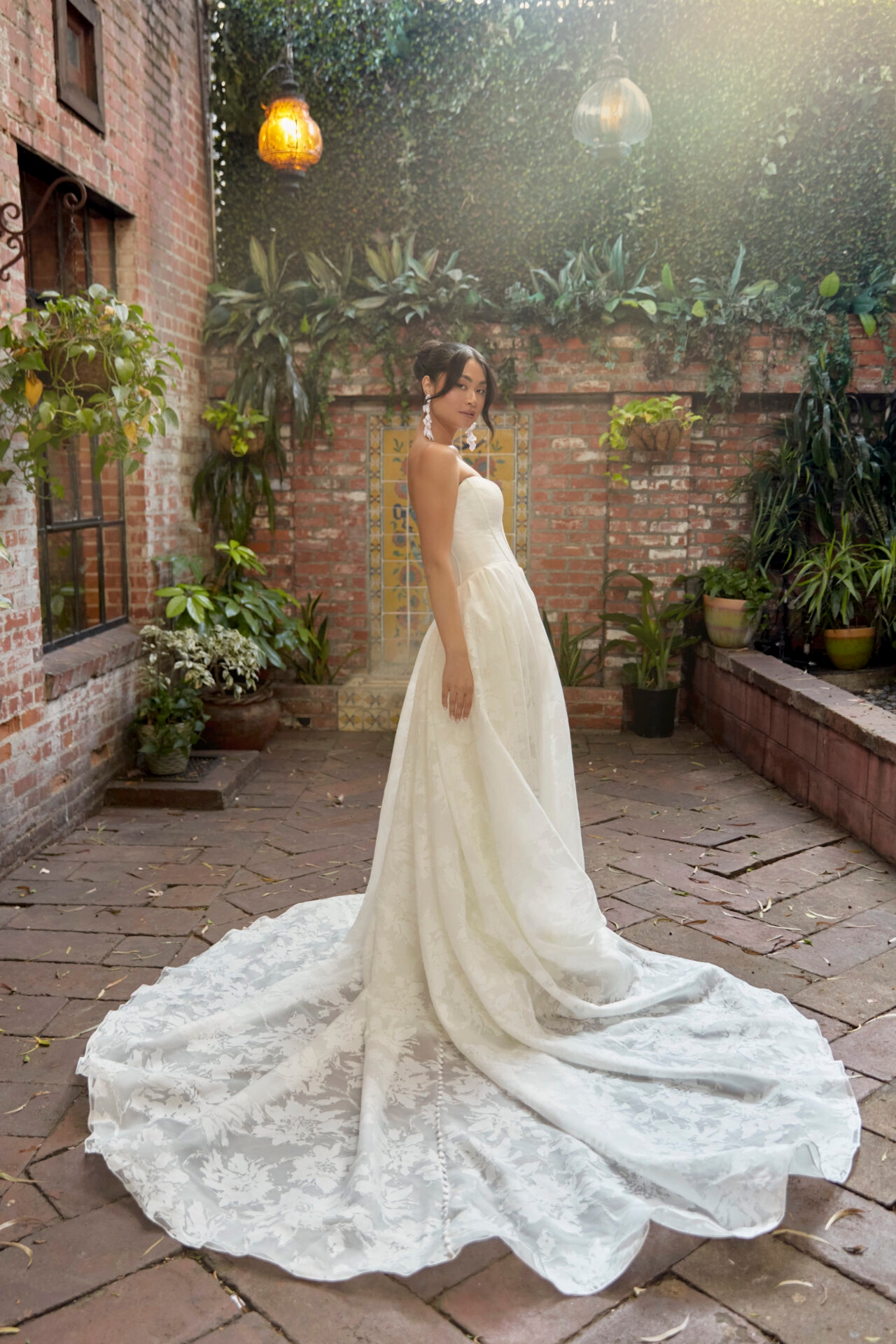 Modern Princess Ballgown Wedding Dress with Lace-Up Back