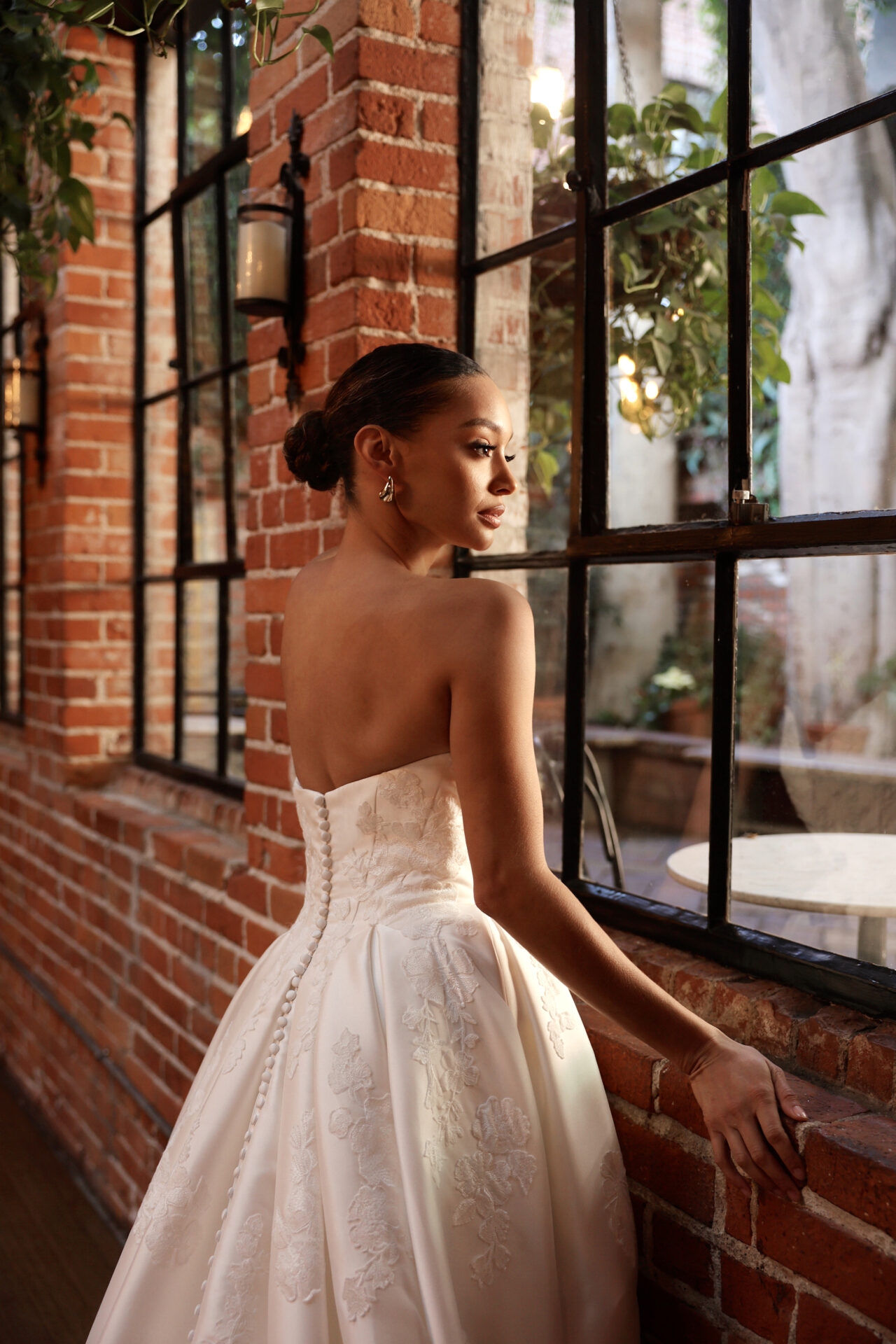 Modern Mikado Ballgown Wedding Dress with Cat-Eye Neckline