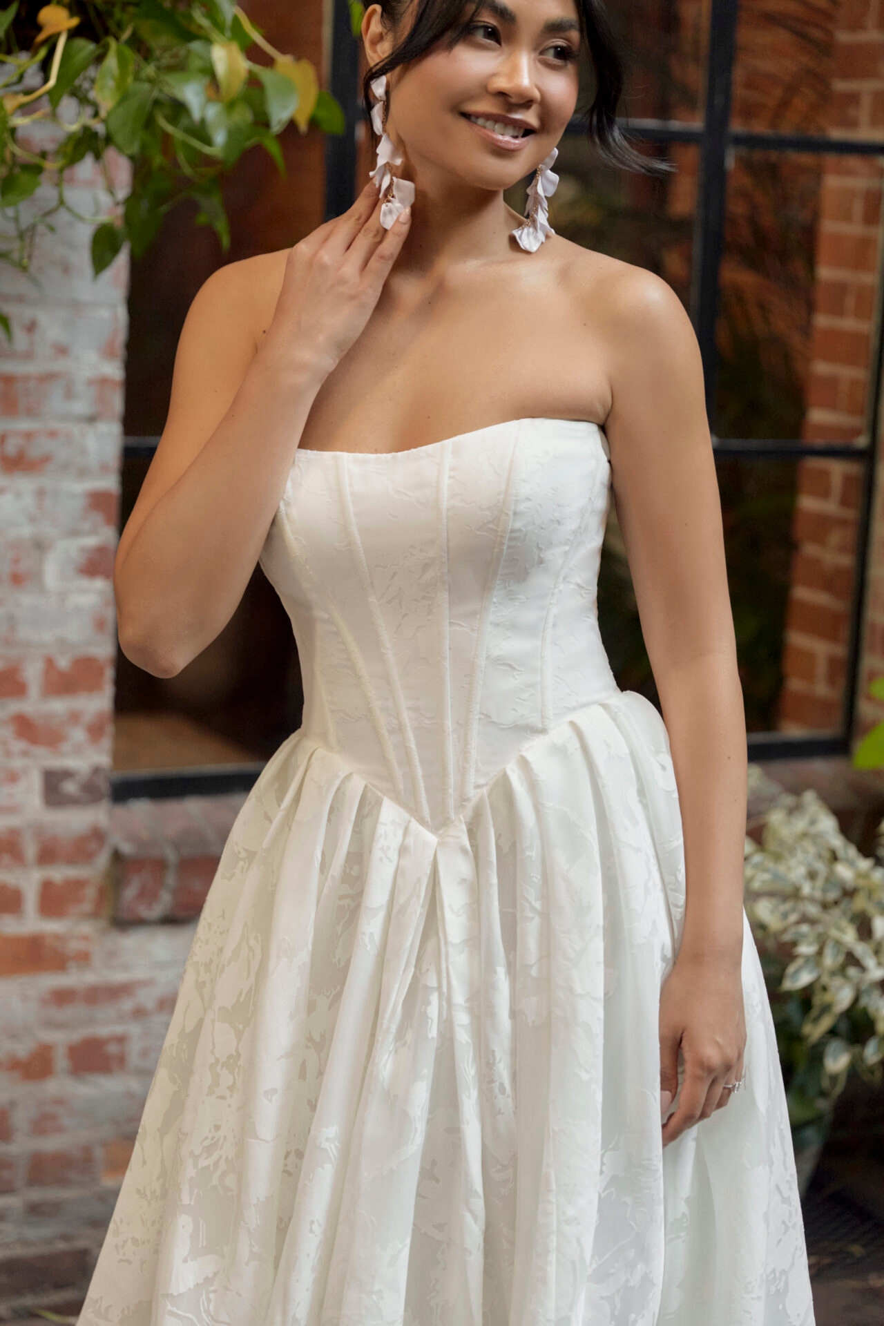 Modern Princess Ballgown Wedding Dress with Lace-Up Back