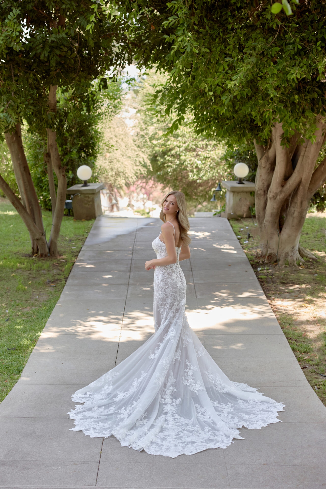 Lace Fit-and-Flare Wedding Dress with Sweetheart Neckline