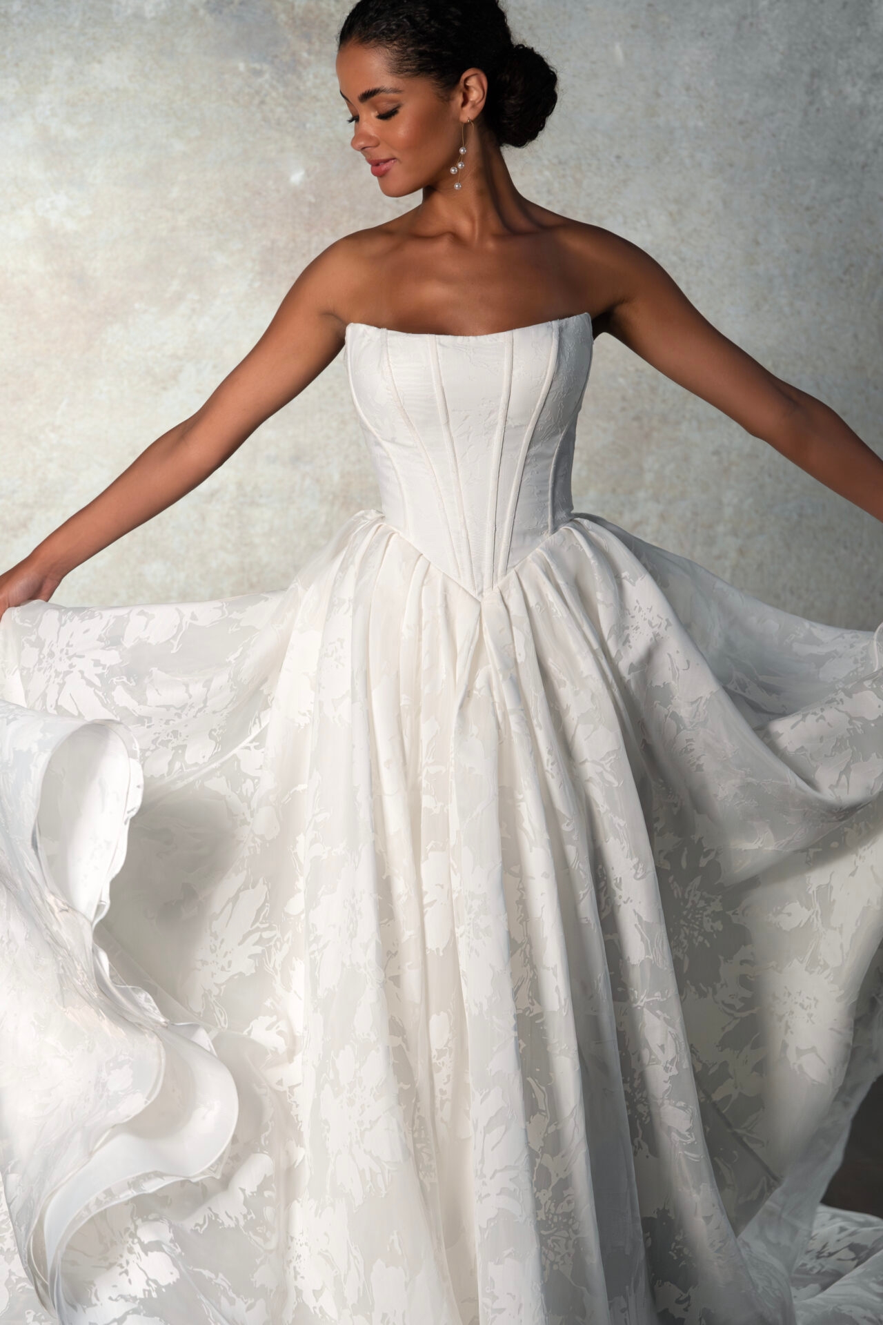 Modern Princess Ballgown Wedding Dress with Lace-Up Back