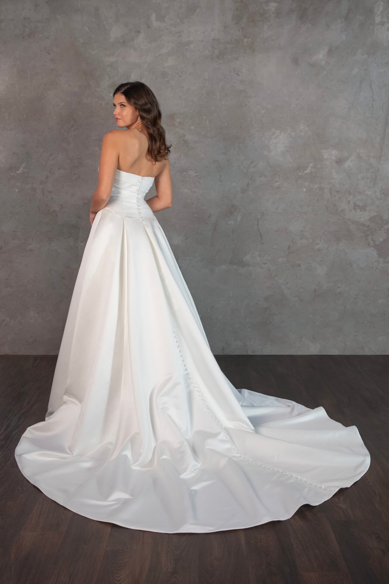 Satin Ballgown Wedding Dress with Straight-Across Neckline