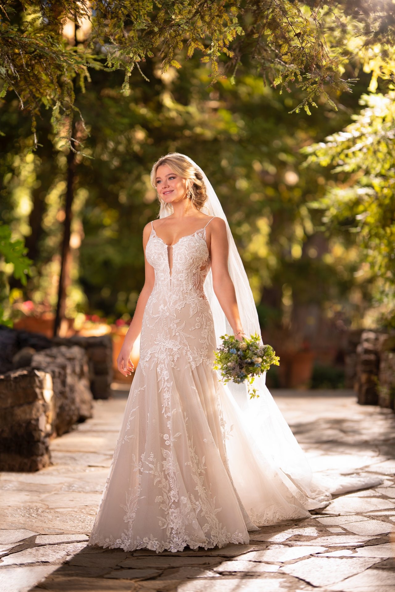 Sexy Backless Mermaid Gown with Plunging Neckline