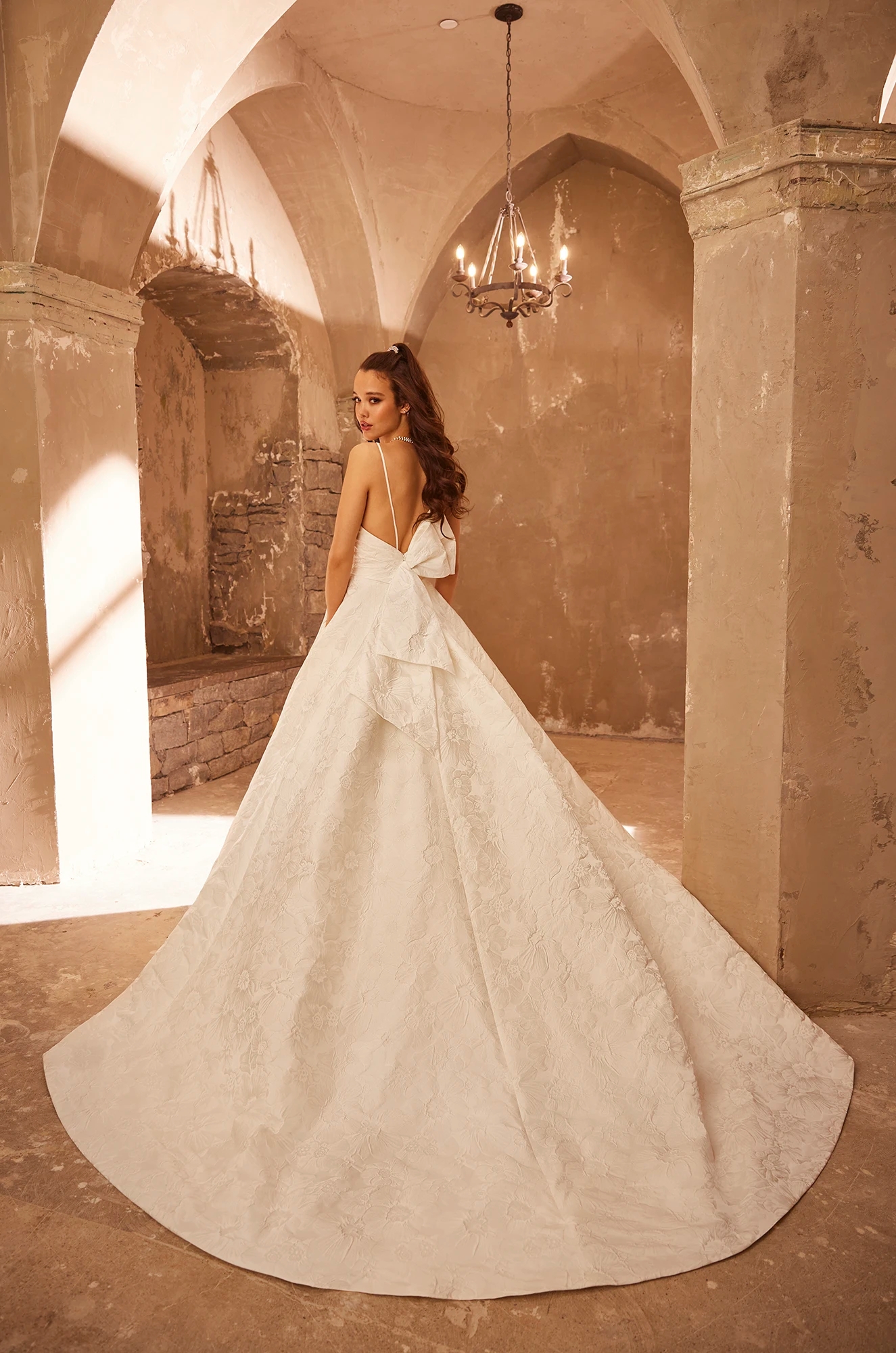 Brocade Ballgown with Sweetheart Neckline and Bow