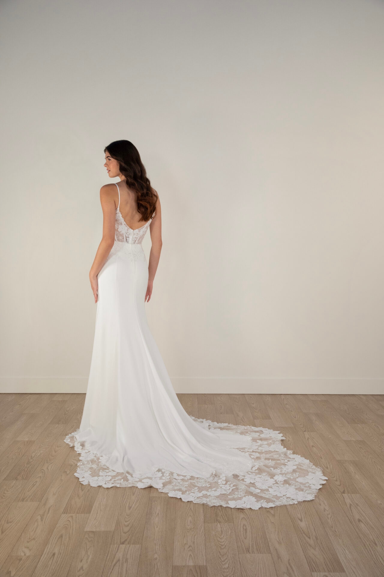 Modern Sexy Sheer Spaghetti Strap Column Wedding Dress