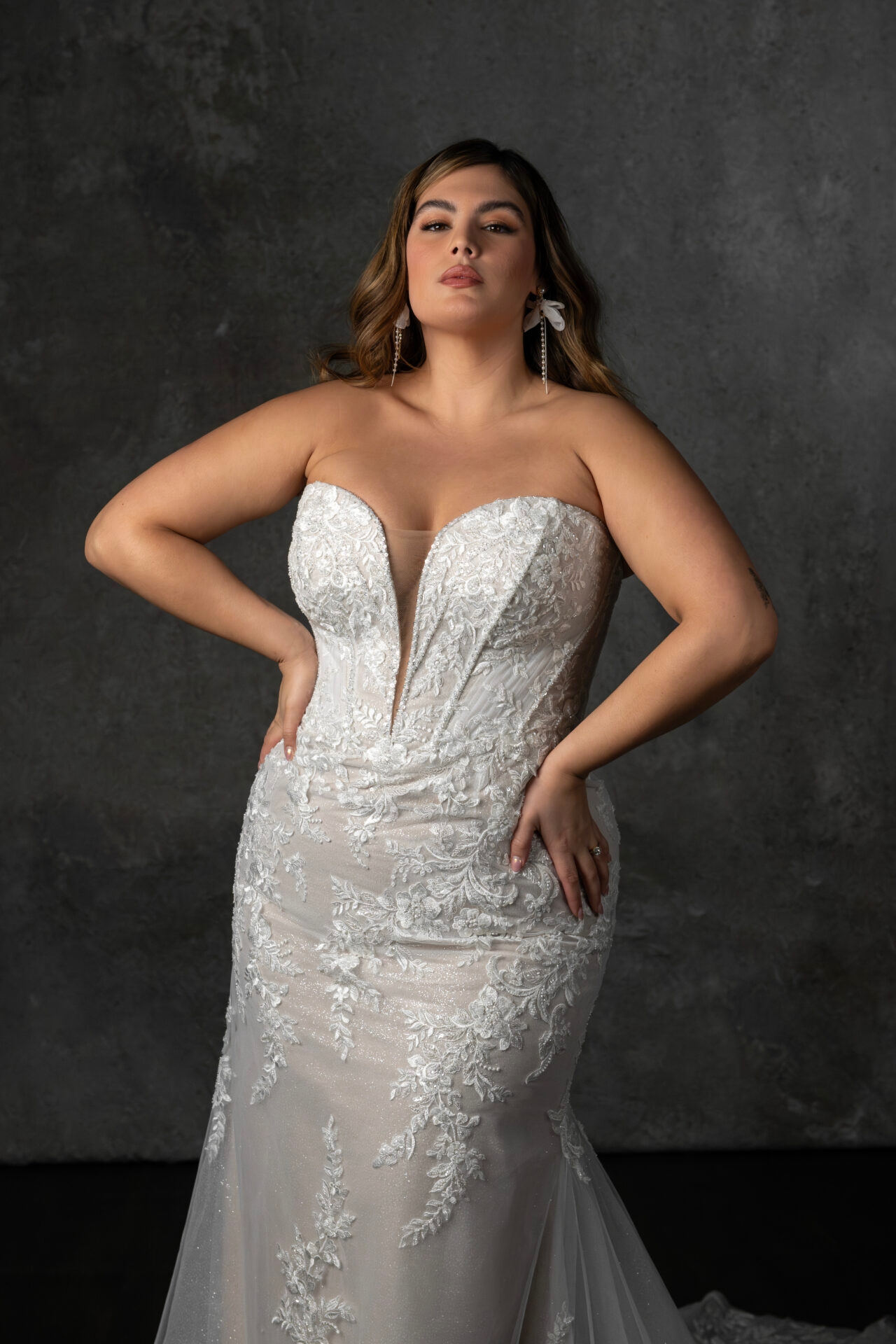 Lace Fit-and-Flare Wedding Dress with Sweetheart Neckline