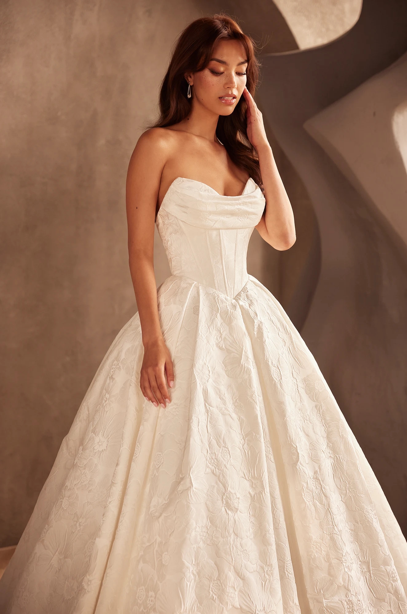 Brocade Ballgown with Corset Bodice and Pockets