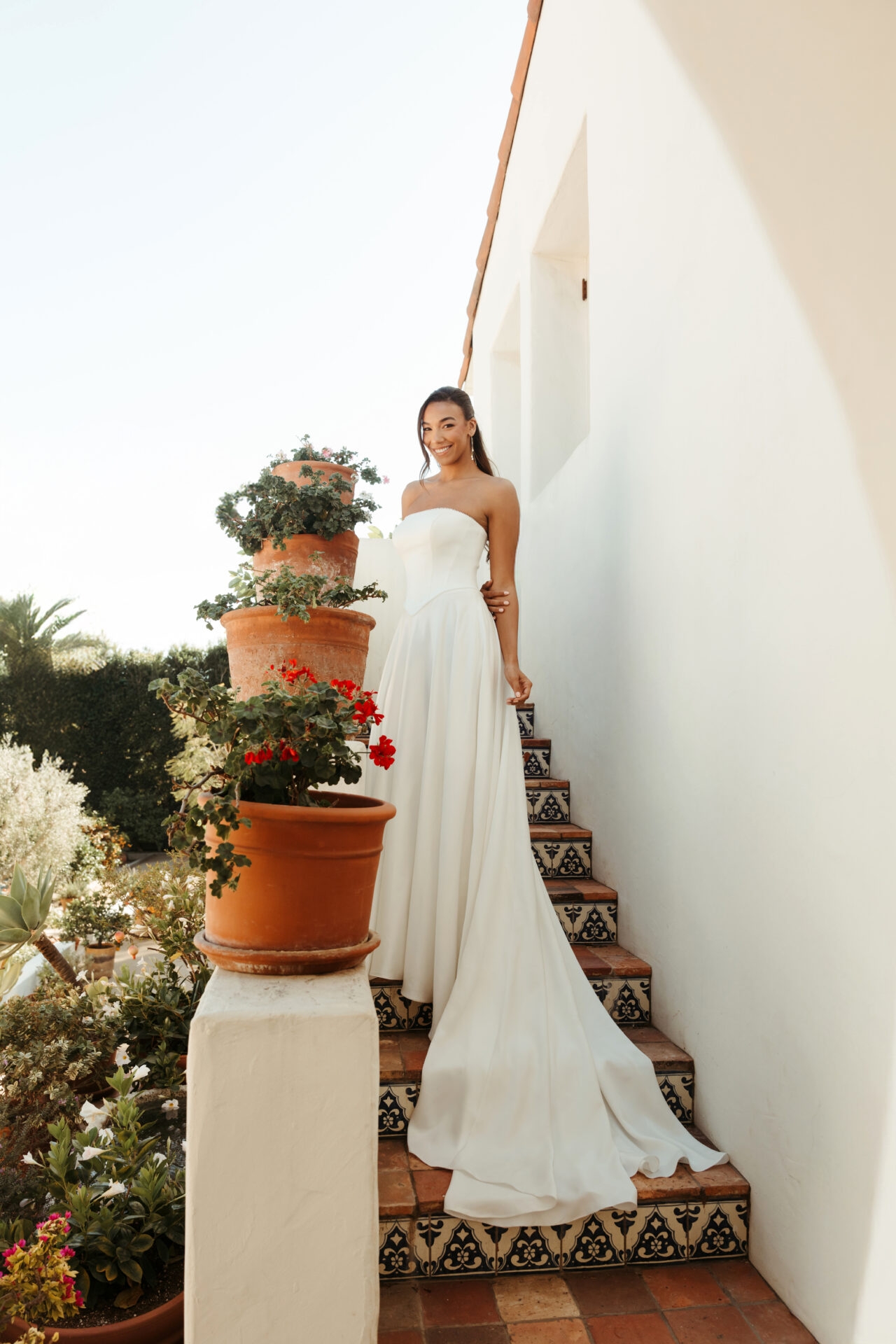 Elegant Satin Ballgown Wedding Dress with Pearl Beading