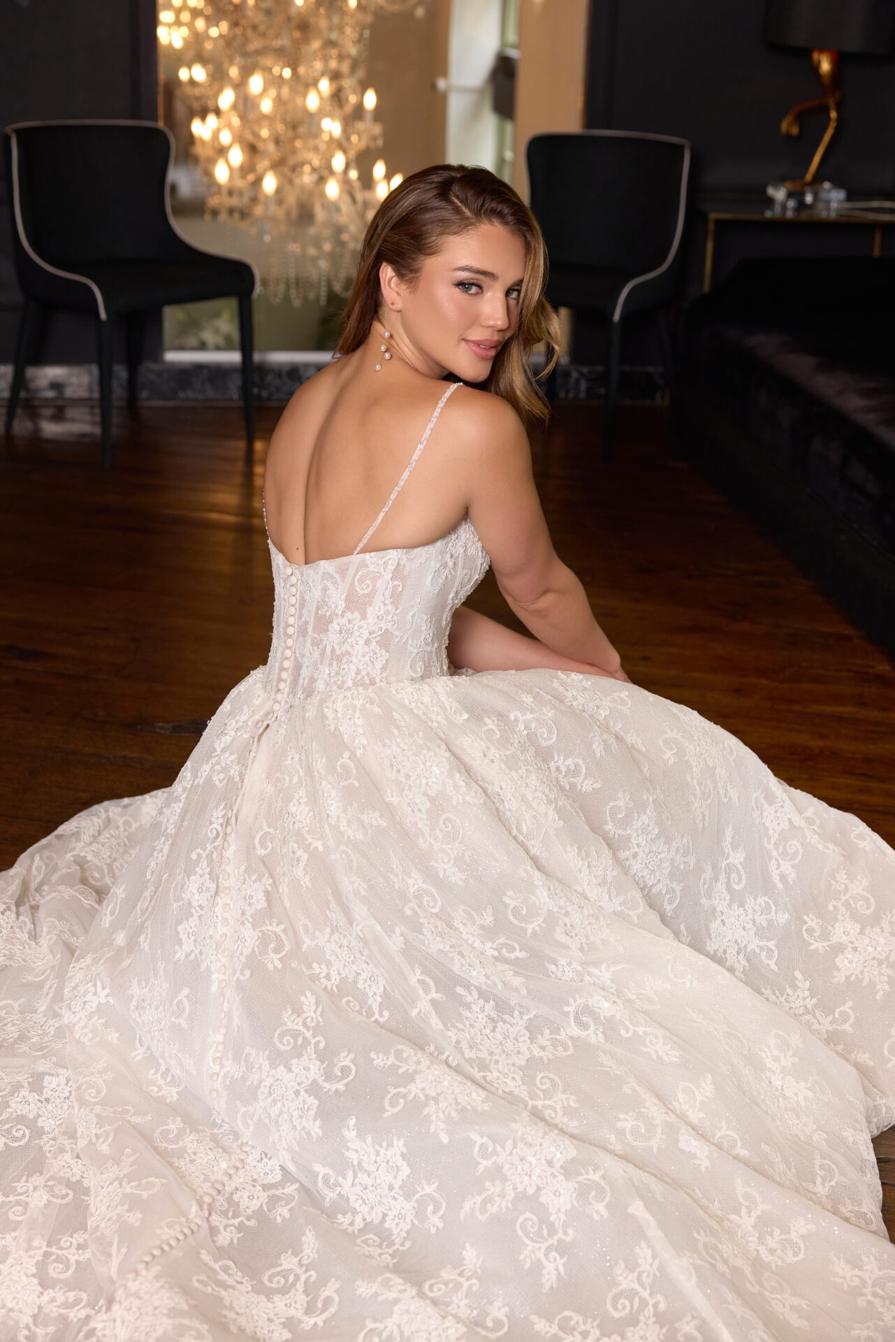 Bold Lace Ballgown with Sweetheart Neckline