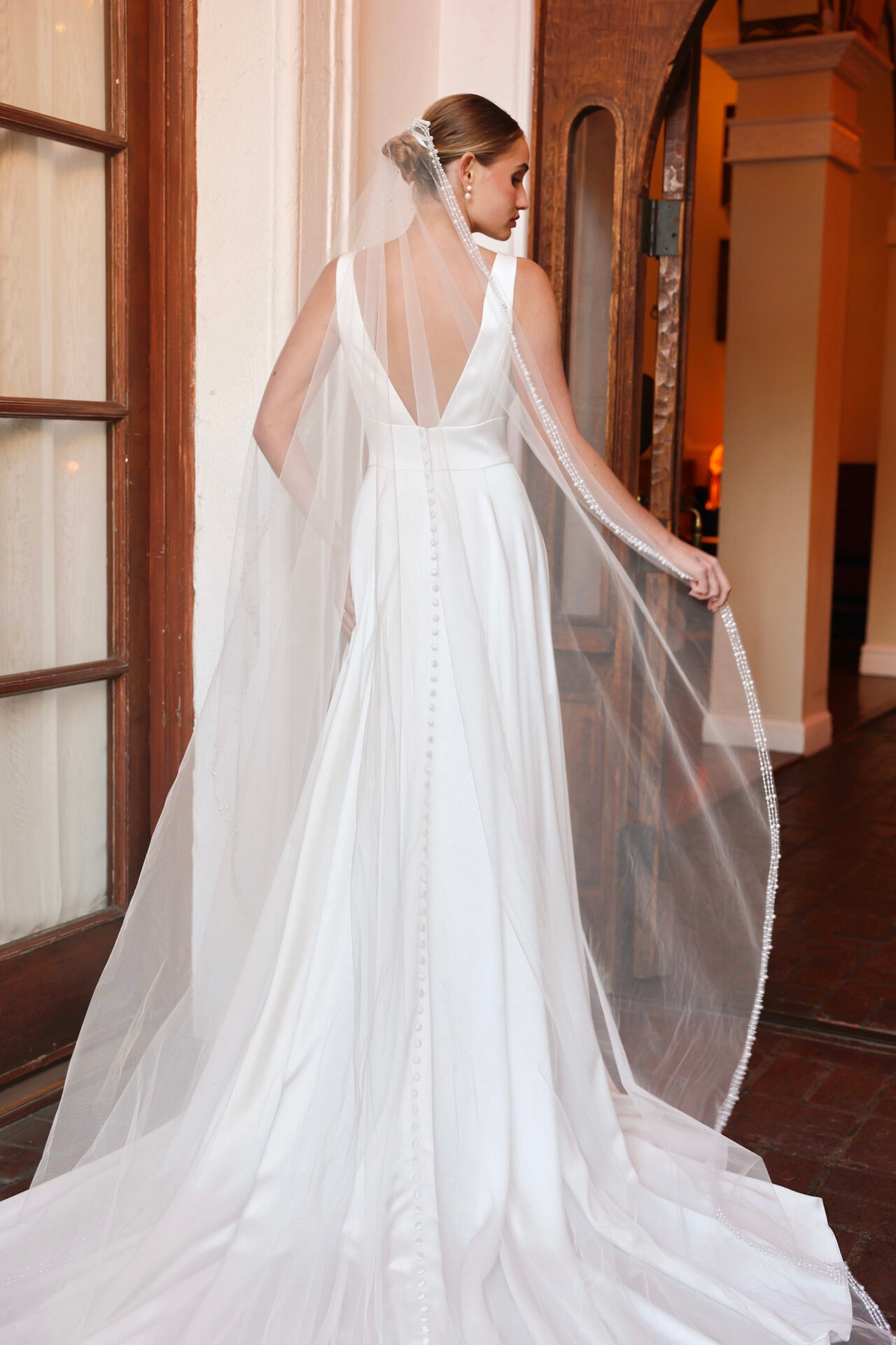 Off-the-Shoulder Wedding Gown with Lace & 3D Floral Appliqués