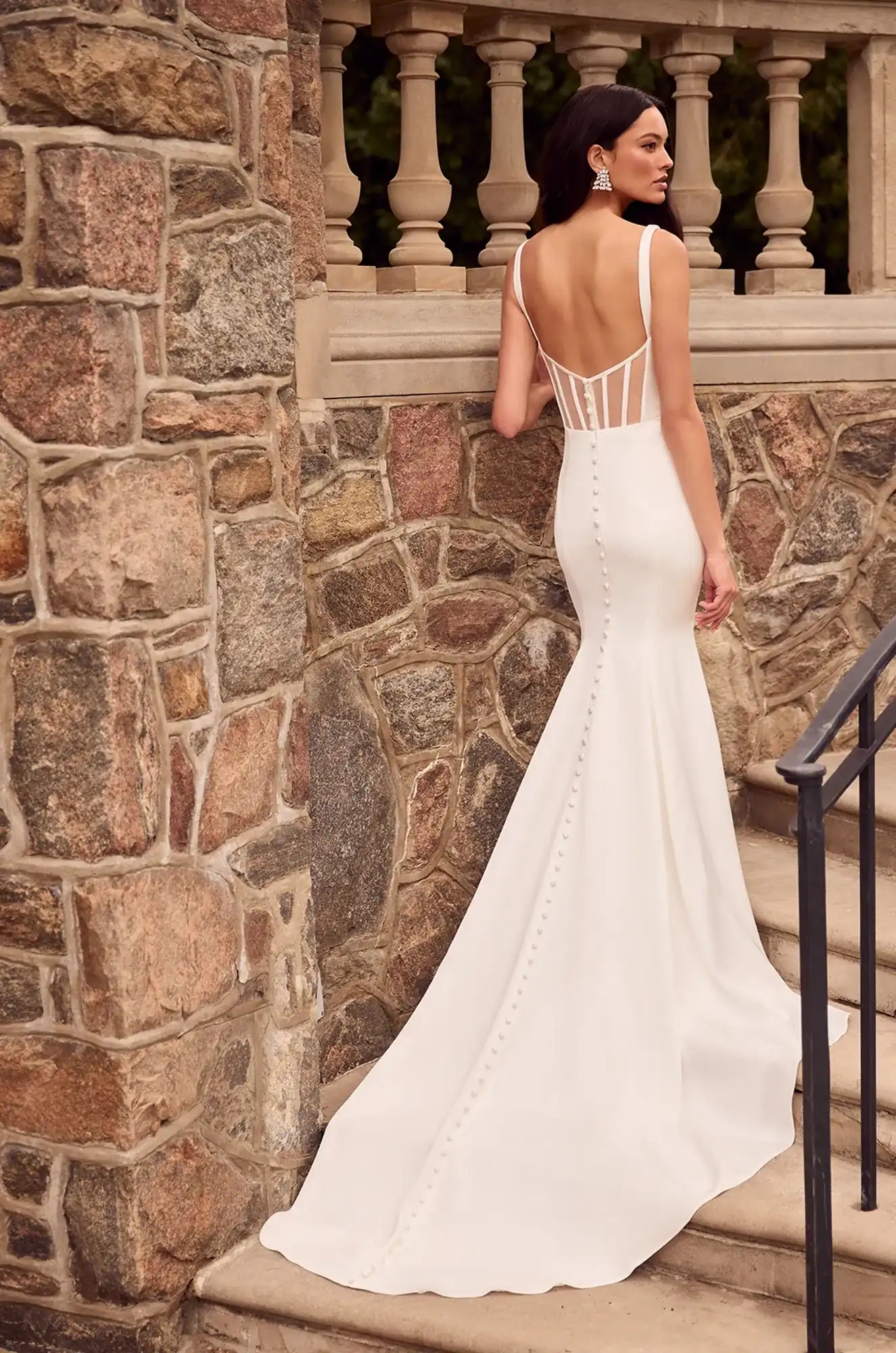 Charmeuse Satin Wedding Dress with Draped Bodice