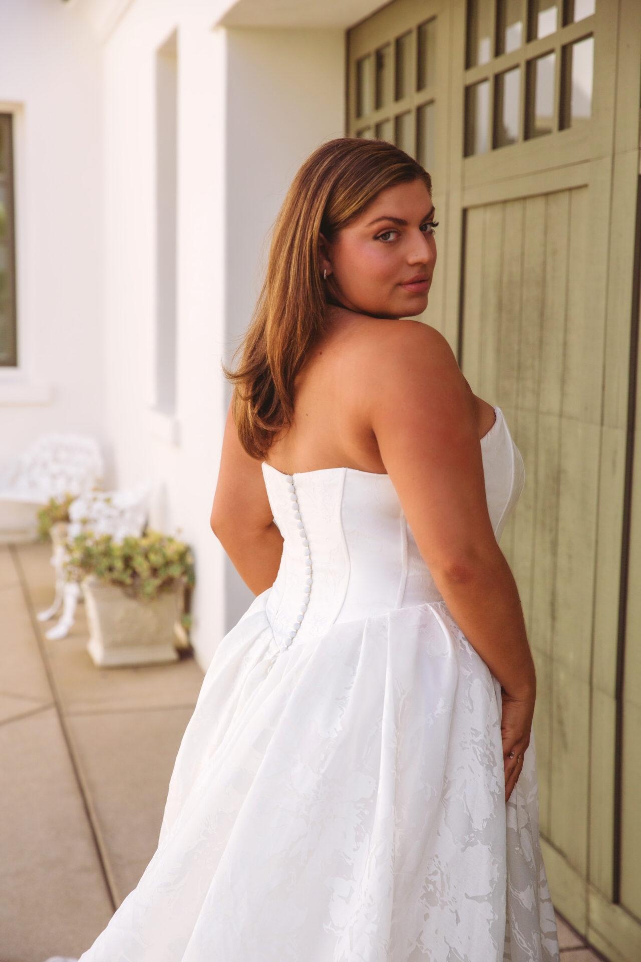 Modern Princess Ballgown Wedding Dress with Lace-Up Back