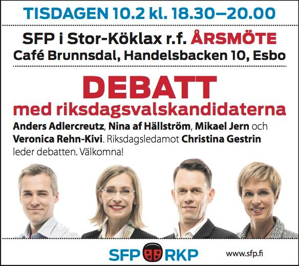 Debatt i Köklax 10.2 kl 18.30, Café Brunnsdal