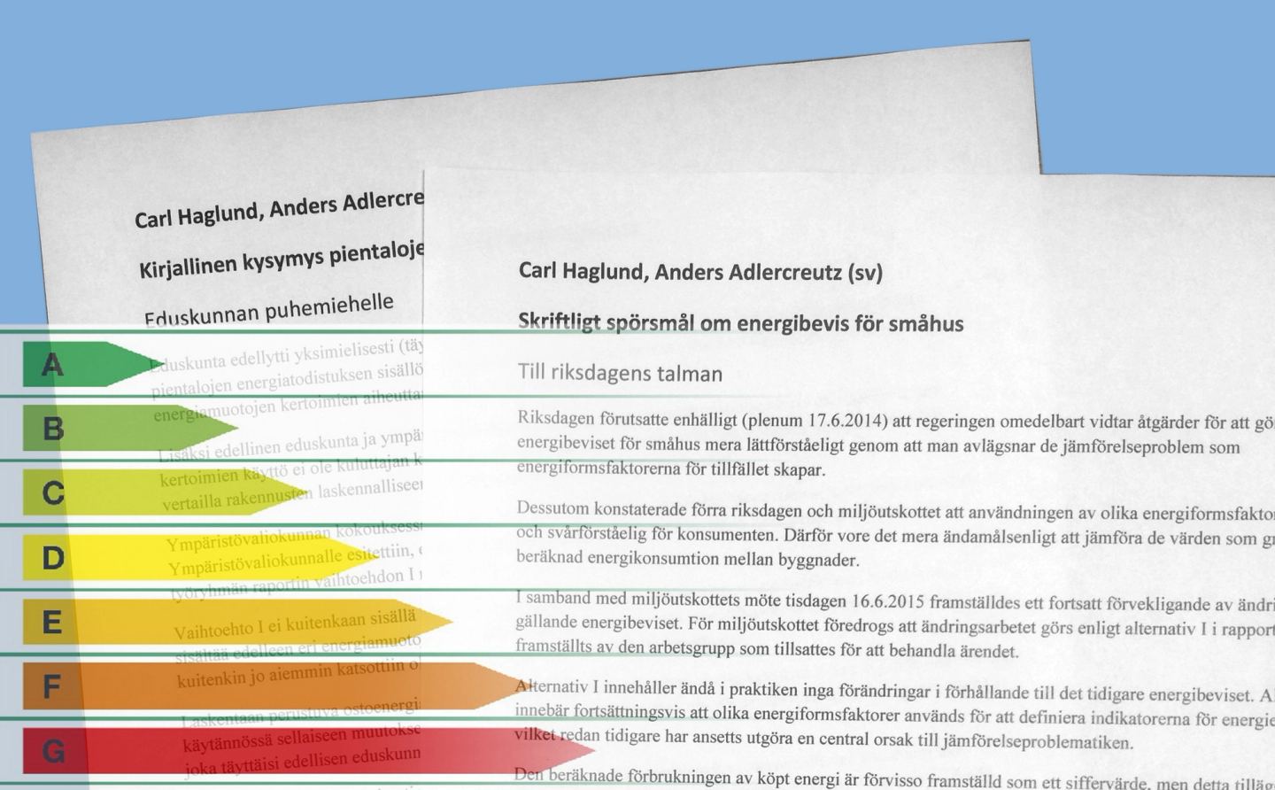 Kirjallinen kysymys energiatodistuksesta 19.8.2015