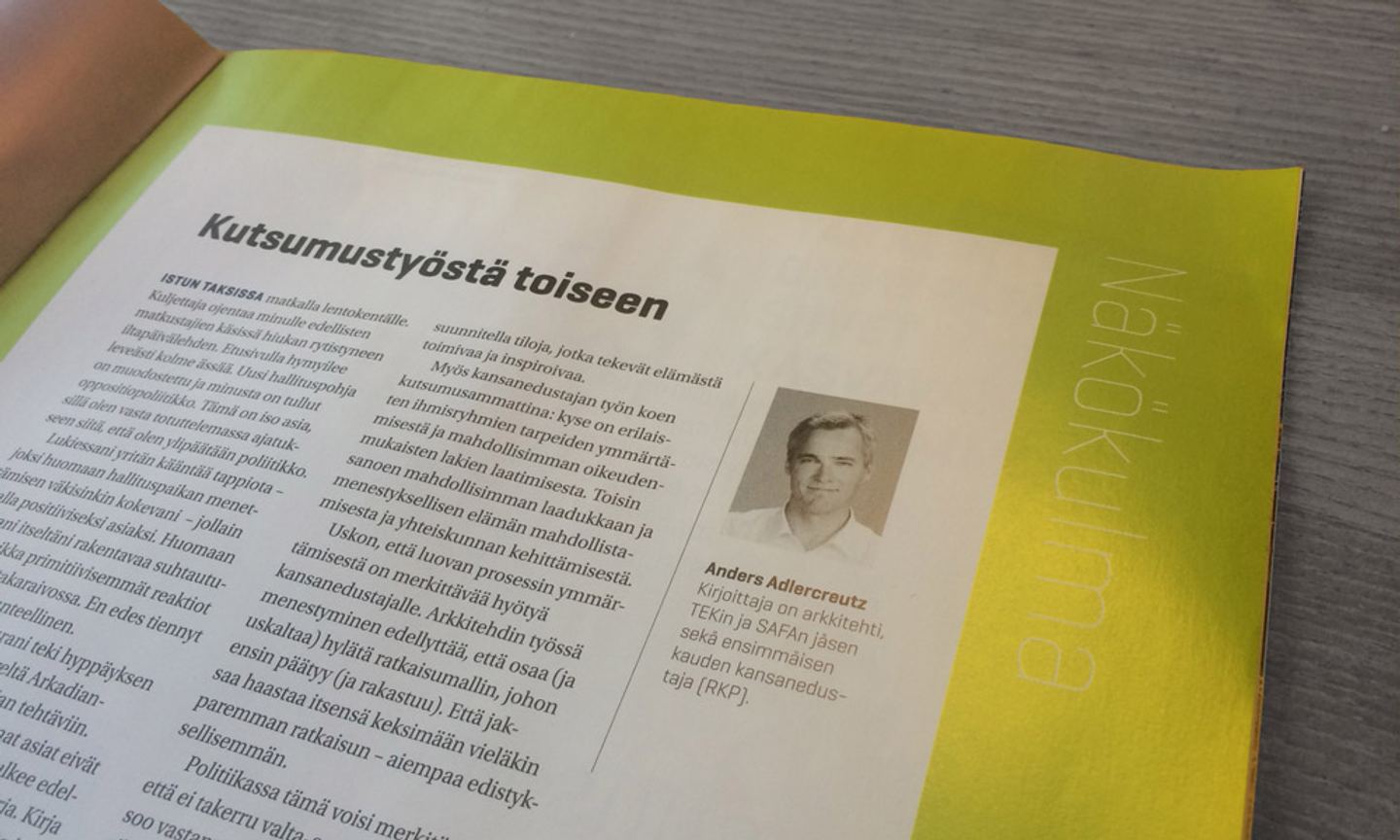 Kolumn i  TEK-lehti 29.5.2015