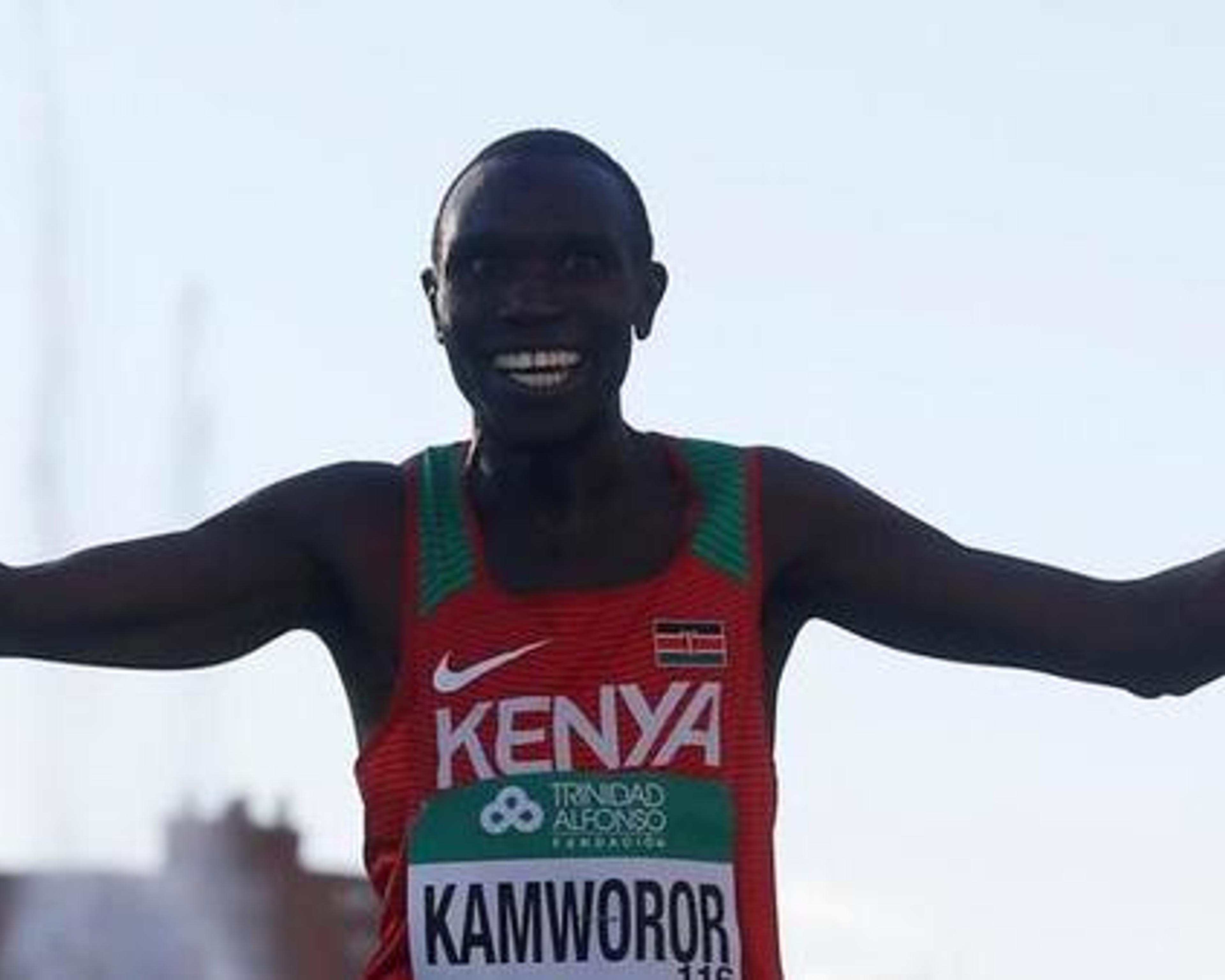Kenya’s Geoffrey Kamworor sets the new half marathon World record in Copenhagen, Denmark