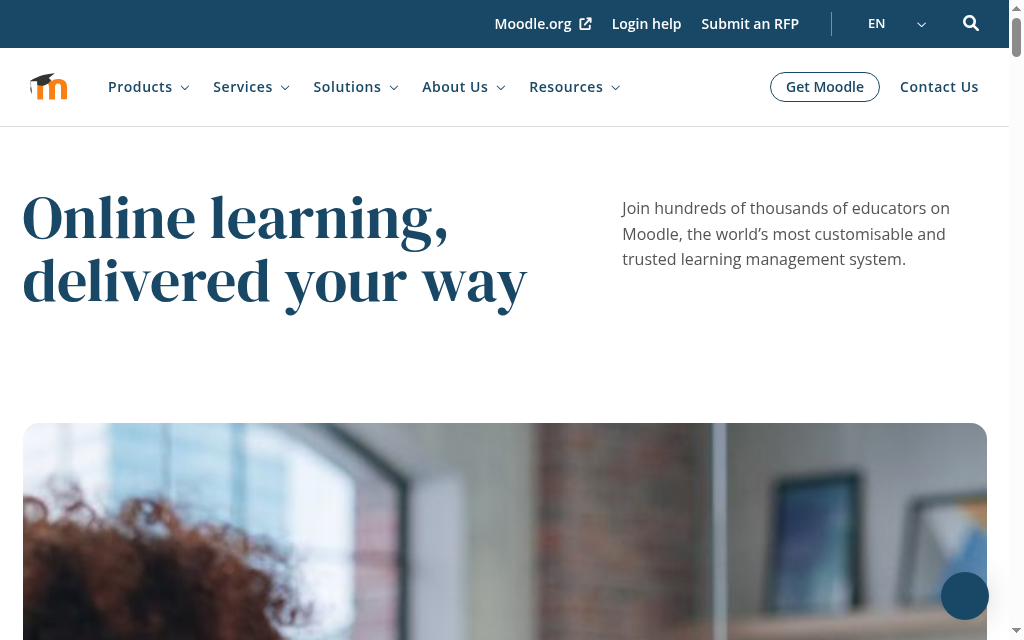 Moodle homepage