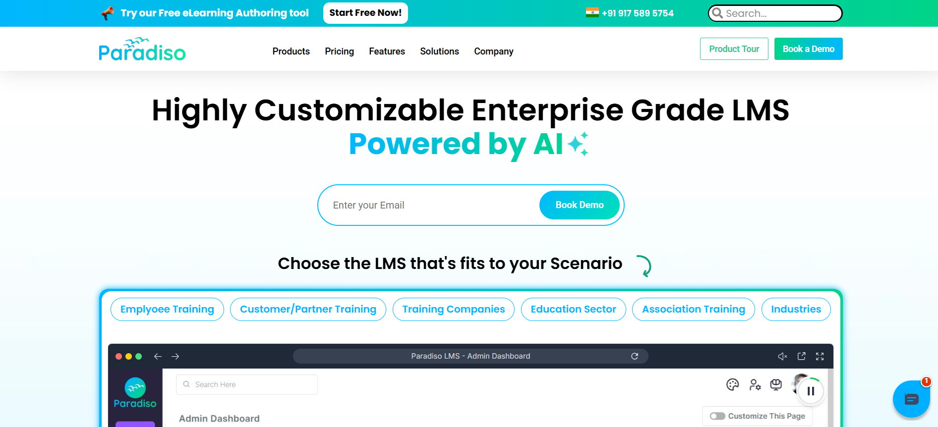 Paradiso highly customizable enterprise grade LMS