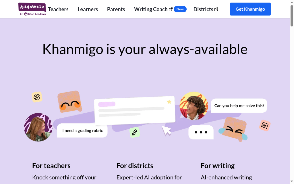 Khanmigo homepage