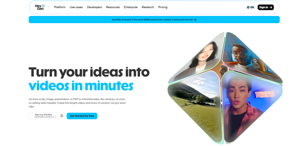 HeyGen homepage