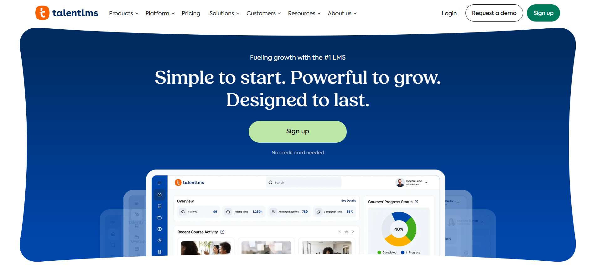 TalentLMS home page