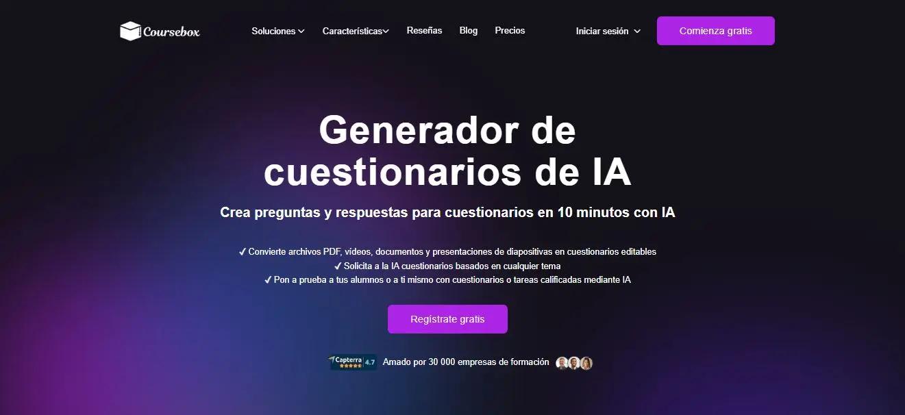 Coursebox AI Quiz Maker Spanish