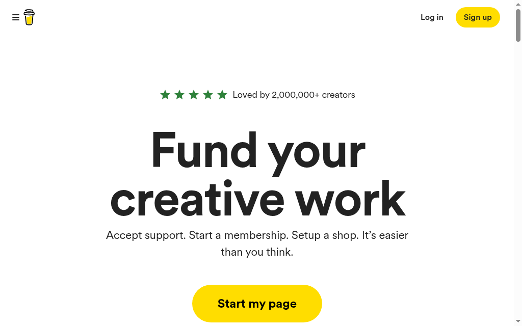 Buy Me a Coffee homepage