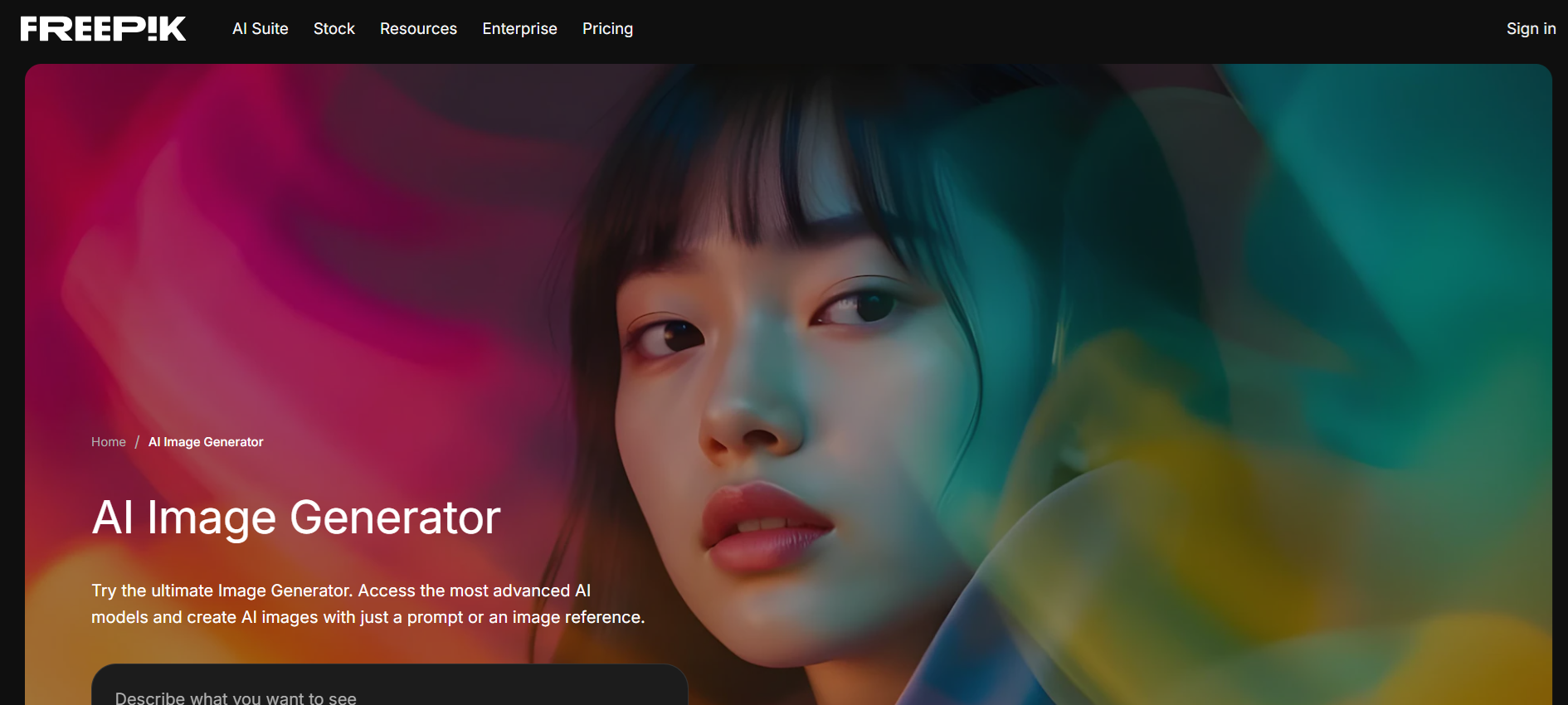 Freepik homepage